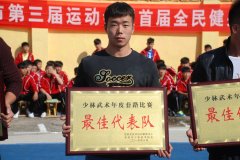 少林小龙武院在2015年登封市第三届运动会武术竞赛中荣获“最佳